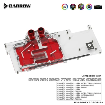 Barrow Videokártyák Vízhűtő BS-EV3090F-PA EVGA 3090 FTW3 GPU blokk PC játék folyadékhűtéses épület