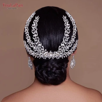 YouLaPan strasszos gyöngy fejdísz fésűvel Menyasszonyi fejfedő Esküvői haj kiegészítők Ékszer nő fejdísz Menyasszony Tiara HP530