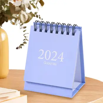 2024 Asztali naptárFlip Top álló naptár tekercses naptártervezőNaptár matricákkal asztali hordozható havi naptárhoz