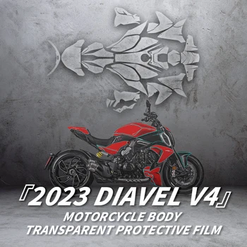 DUCATI DIAVEL V4 2023 évekhez használt Teljes kerékpár karosszéria átlátszó védőfólia Kiváló minőségű TPU anyag Motorkerékpár kiegészítők