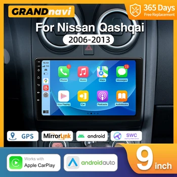  vezeték nélküli CarPlay Android Auto autórádió Nissan Qashqai J10 2006-2013 multimédiás videolejátszó navigáció GPS Android 11 2Din