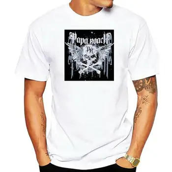 Papa Roach Crossbones Drips Band logó Hivatalos férfi fekete póló Férfi fekete rövid ujjú pamut Hip Hop póló nyomtatás