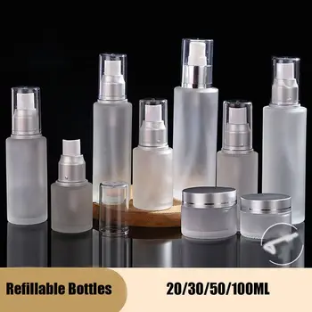 20/30/50/100ML üvegpalack üres tartály utazási matt krém parfüm újratölthető palackok spray palack