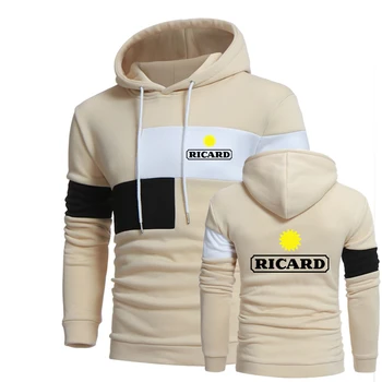 2023 tavaszi értékesítés Új RICARD logó nyomtatott Testreszabható Spliced Men pulóver kapucnis pulóver pamut meleg fitnesz férfi sportruházat hivatalos