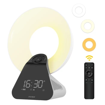 SAD nyári fényterápiás lámpa Bluetooth hangszóró Napkelte naplemente szimulátor Hanggép visszaállítása Intelligens alvás ébresztőfény ébresztőóra