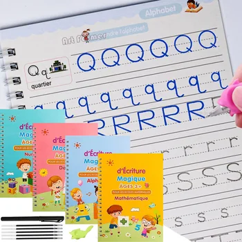 Ingyenes szállítás Francia szövegkönyvek toll varázslat könyv másolása ingyenes törlés gyermek gyerekek matrica írása Gyakorlat Kalligráfia