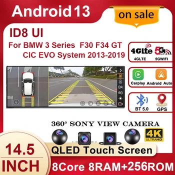 QLED 2560 * 720P Android 13 BMW 3-as sorozathoz F30 EVO NBT rendszer vezeték nélküli Carplay 14,5 hüvelykes autós lejátszó multimédia navigáció GPS