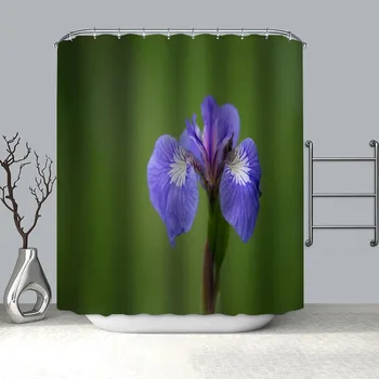 Új termék Iris Plant Shower Curtain poliészter szövet képernyők Függönyök fürdőszobához 3D vízálló fürdőfüggöny horgokkal 1