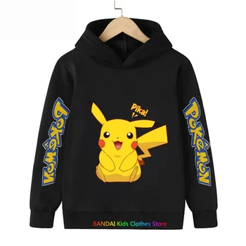 Pokemon kapucnis pulóver gyerek ruhák fiú lány ruházat baba pulóverek Pikachu pulóverek pulóverek felsők kapucnis pulóverek Sportruházat