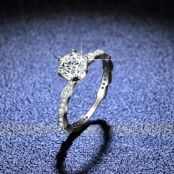 Ingyenes szállítási promóciók Moissanite exkluzív pasziánsz 925 ezüst gyűrűk eredeti tanúsított luxusékszer eljegyzés nőknek