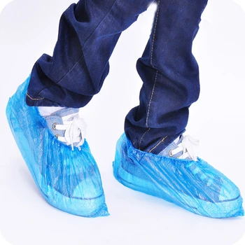 50 pár eldobható KÉK műanyag átlátszó borító vízálló cipőcipő cipő cipőhuzatok szőnyeg 100db cipőporvédők Szőnyegvédők Csizmák 0