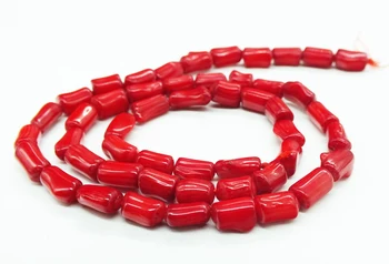 nagykereskedelem 6PCS 5MM kiváló minőségű Red Free shape Coral Loose Beads 15 inch (HAVE hiba, az igazi anyag)