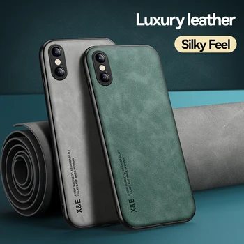 Luxus mágneses bőrtok iPhone X XS XS Max XR készülékhez iPhone 7 8 7 Plus 8 Plus tok tartó autós tartó 3