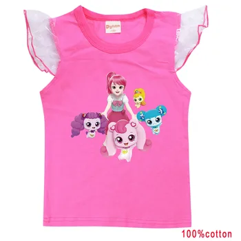 ewest Cute Catch Teenieping póló 티니핑 Kids Princess Romy Jenny póló Kawaii lány ruhák gyermek rövid ujjú alkalmi felsők