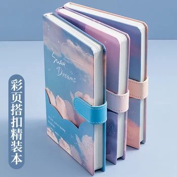 Secret Dream Series jegyzetfüzet díszdoboz Színes belső oldalak Napló Rózsaszín kék felhők kézikönyv matricával Papírszalag Írószer 1