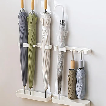 Falra szerelhető esernyőtartó Rack falra szerelhető esernyő tároló állvány, helytakarékos szervező