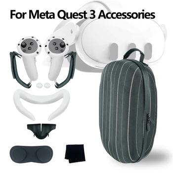 Teljes készlet a Meta Questhez 3 tárolótáska szilikon izzadságmaszk védelem elülső fedél lencsevédő fedél sötétítő orr fogantyú sle