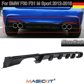 MagicKit hátsó lökhárító diffúzor ajak BMW F30 F31 325i 335i M-Sport 2012-2018 fényes fekete karosszéria készlet autós kiegészítők