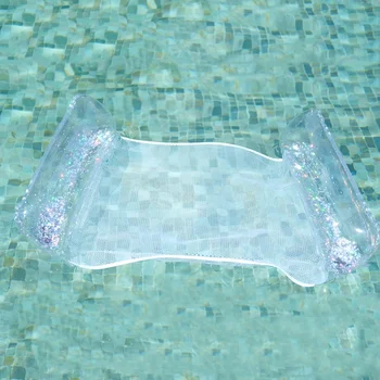 Vízi függőágy fekvőhely hordozható felfújható úszó soros úszó levegő matrac PVC flitterekkel Felnőtt úszómedence parti játékok 2