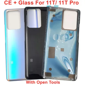 Xiaomi 11T 11T Pro 5G üveg akkumulátorfedélhez kemény hátsó ajtó Mi 11T Pro hátsó fedél ház panel tok + eredeti ragasztó