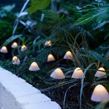 LED kültéri napelemes gomba lámpák vízálló táj karácsonyi koszorú tündér füzér lámpa udvari gyephez Kerti terasz dekoráció