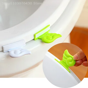 WC-fedél emelő eszköz Sima tartó Aranyos szárny Tartós higiénikus kézi Üléskellékek WC-huzat emelő Kagyló