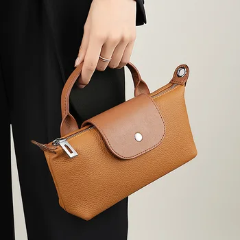 Valódi bőr táska nőknek alkalmi marhabőr mini gombóc táska crossbody hordtáska egy váll hordozható kis pénztárca pénztárca