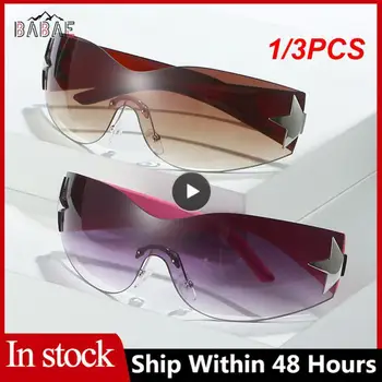 1/3PCS Luxus Punk Sport Napszemüveg Női Márka Designer Y2K Egyrészes napszemüveg Férfi szemüveg árnyalatok UV400 ötcsillagos divat
