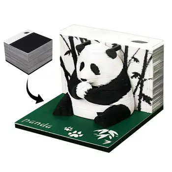 3D cetlik 3D Panda Sticky Notes jegyzettömb dekoratív letéphető DIY karácsonyi papírfaragás Művészet asztali dekorációs ajándék