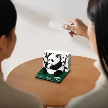 3D cetlik 3D Panda Sticky Notes jegyzettömb dekoratív letéphető DIY karácsonyi papírfaragás Művészet asztali dekorációs ajándék 4