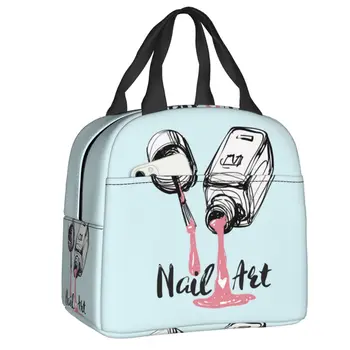 Modern körömlakk hőszigetelt uzsonnás táska női manikűr manikűrös hordozható uzsonnás táskája iskolai többfunkciós élelmiszerdoboz 0