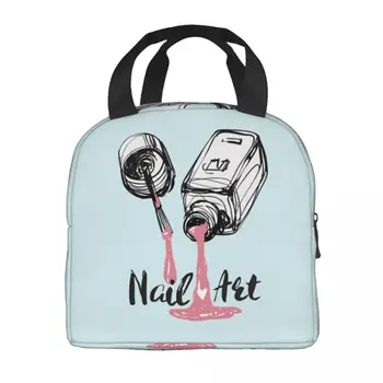 Modern körömlakk hőszigetelt uzsonnás táska női manikűr manikűrös hordozható uzsonnás táskája iskolai többfunkciós élelmiszerdoboz 1
