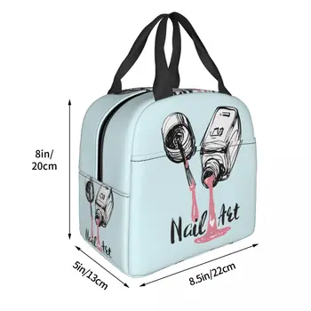 Modern körömlakk hőszigetelt uzsonnás táska női manikűr manikűrös hordozható uzsonnás táskája iskolai többfunkciós élelmiszerdoboz 2