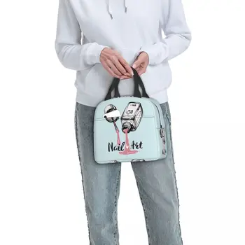 Modern körömlakk hőszigetelt uzsonnás táska női manikűr manikűrös hordozható uzsonnás táskája iskolai többfunkciós élelmiszerdoboz 5