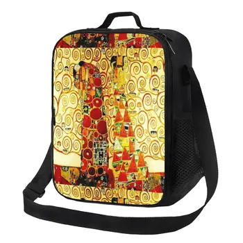 Az élet fája, Gustav Klimt Hőszigetelt uzsonnás táska Festés Művészeti ebéd gyerekeknek Iskolás gyerekek Bento Food Box