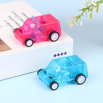 Aranyos rajzfilm Mini autó Asztal portisztító kocsi Asztali radír Por ceruza radír Forgács seprőgép otthoni irodába 1