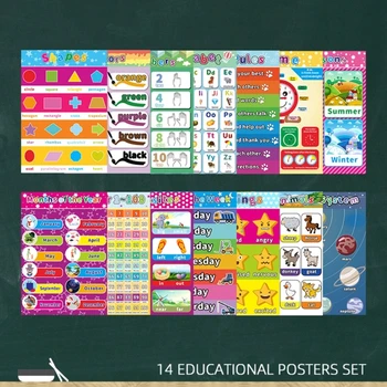 Gyerekek oktatási angol falidiagram poszter gyermekeknek Kisgyermekek otthona Óvoda óvoda korai tanulási játék