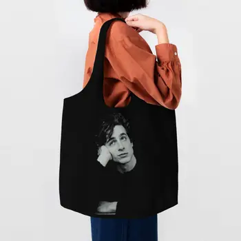 Timothee Chalamet Bevásárlás bevásárlótáskák Női divat 90-es évek TV színész vászon váll Vásárlói táska Nagy kapacitású táskák Kézitáska