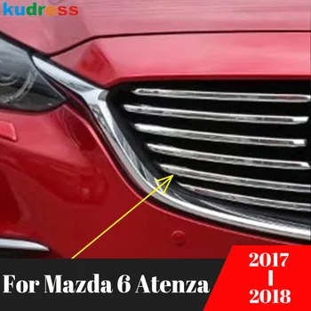 Mazda 6 Mazda6 Atenza 2017 2018 króm autó első középső grillek rácsfedél burkolat kárpit verseny fröccsöntő szalag Külső kiegészítők