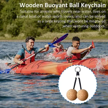 Úszó parafa kulcstartó, lebegtethető fa golyós kulcstartó vízi sportokhoz Kiegészítők Úszás Búvárkodás Horgászat Úszás 4