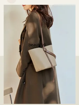 yj női hordozható vödörtáska, kiváló minőségű niche crossbody ingázó bőr váll női táska 1