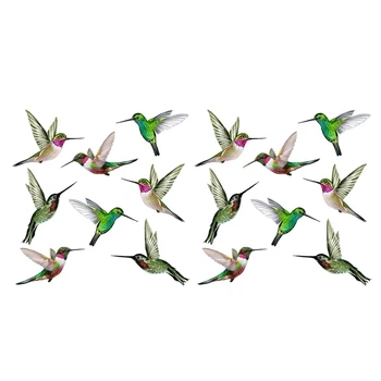 2X 8 nagy gyönyörű kolibri statikus szorító ablak matricák Kolibri ütközésgátló madár sztrájk ablak matricák