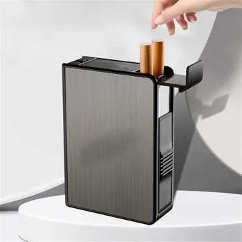  hordozható automata cigaretta tok vízálló fém cigaretta doboz 20db kapacitású cigarettatartó tok nem könnyebb eszköz férfiaknak