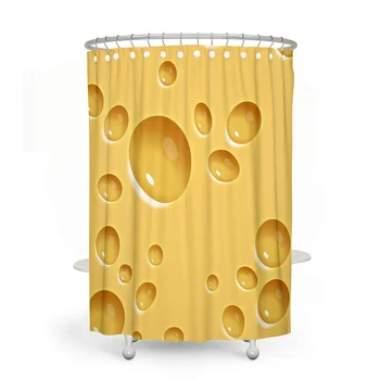 Aertemisi Swiss Cheese vicces ételzuhany függöny szett tömítőgyűrűkkel és horgokkal a fürdőszobai dekorációhoz