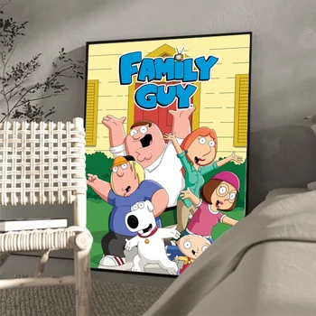 Rajzfilm G-Guy Cool F-Family poszter Klasszikus vintage poszterek HD minőségű falfestmények Retro poszterek otthoni szoba fali dekorációhoz 3