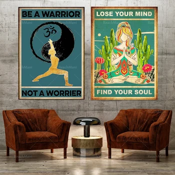 Jóga Légy harcos Ne aggódj poszter, jóga Veszítsd el az elméd Találd meg a lelkedet poszter, Kedvenc jóga és pozsgás növények poszter, Hippie Gir