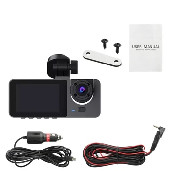 3 objektív műszerfalkamera autóhoz fekete doboz 1080P autós videofelvevő NightVision G-érzékelő hurokrögzítő DVR kamera H7JD