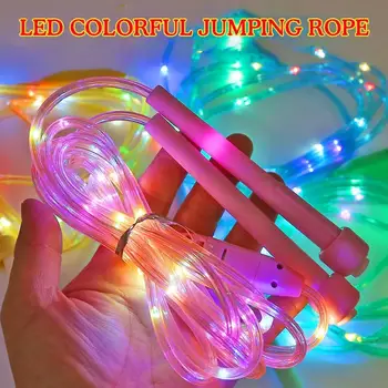  Luminous ugrókötél tartós és hűvös LED izzó ugrókötél gyerekeknek Világító ugrókötél testmozgáshoz H2M5