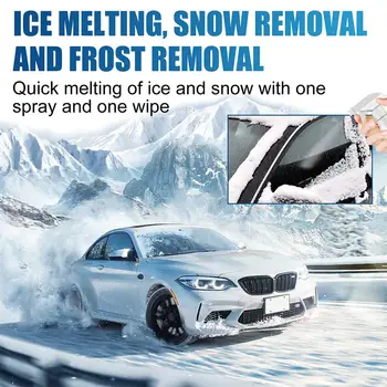 60ml jégtelenítő spray autó szélvédőhöz üveg jégmentesítő ködeltávolító szélvédő fokozatú szer hófúziós szer adszorpció gátlása 1