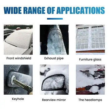 60ml jégtelenítő spray autó szélvédőhöz üveg jégmentesítő ködeltávolító szélvédő fokozatú szer hófúziós szer adszorpció gátlása 4